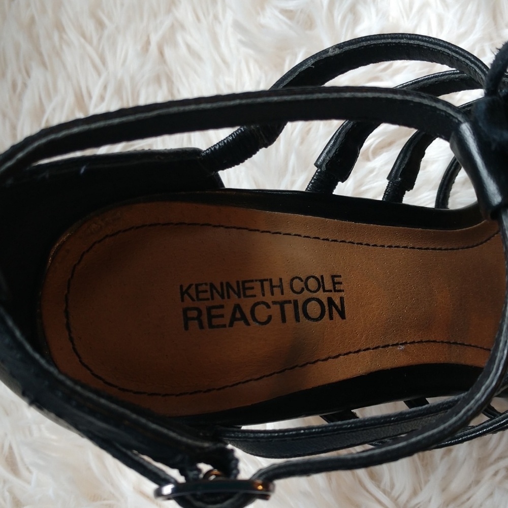 Kenneth Cole Black Leather Gladiator Heels - Picture 4 of 4